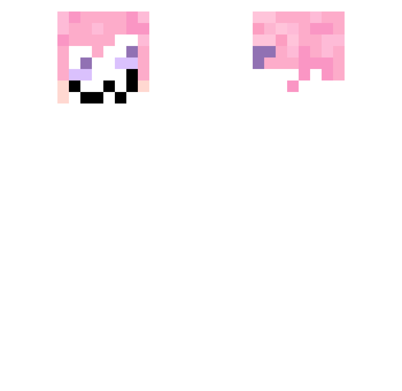 Xaswyn Minecraft skin, front and back view