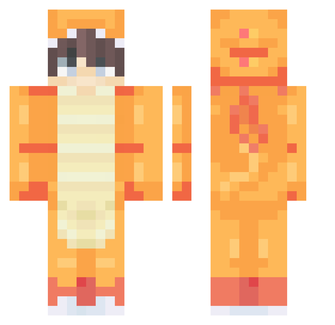 TheTizius Minecraft skin, front and back view