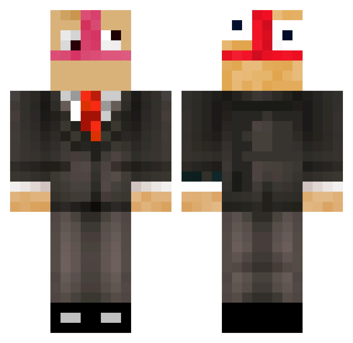 FileLoL Minecraft skin, front and back view