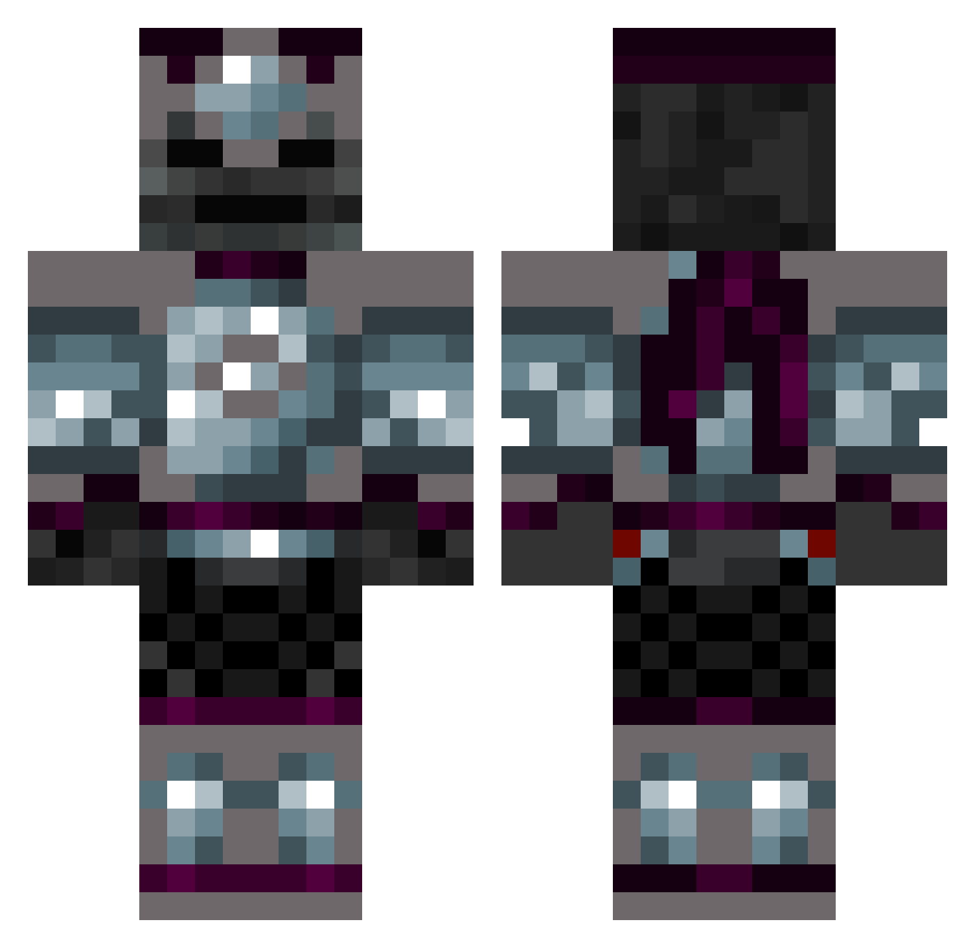 Desyl Minecraft skin, front and back view