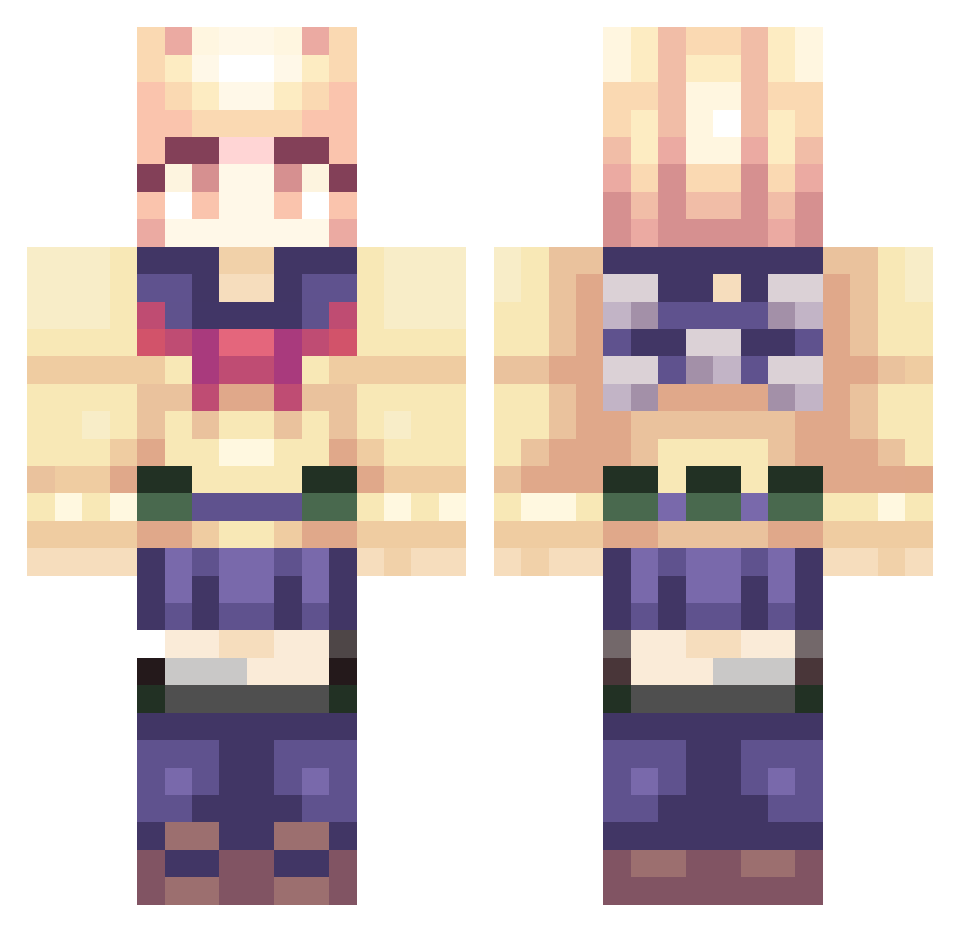 jjakeypoo Minecraft skin, front and back view