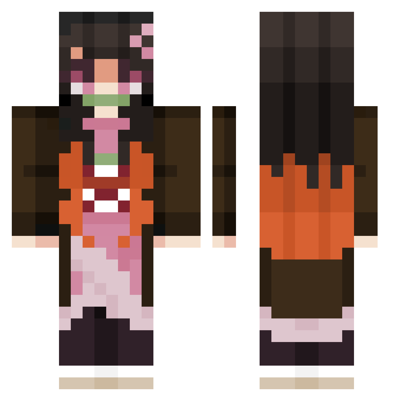 skygor Minecraft skin, front and back view