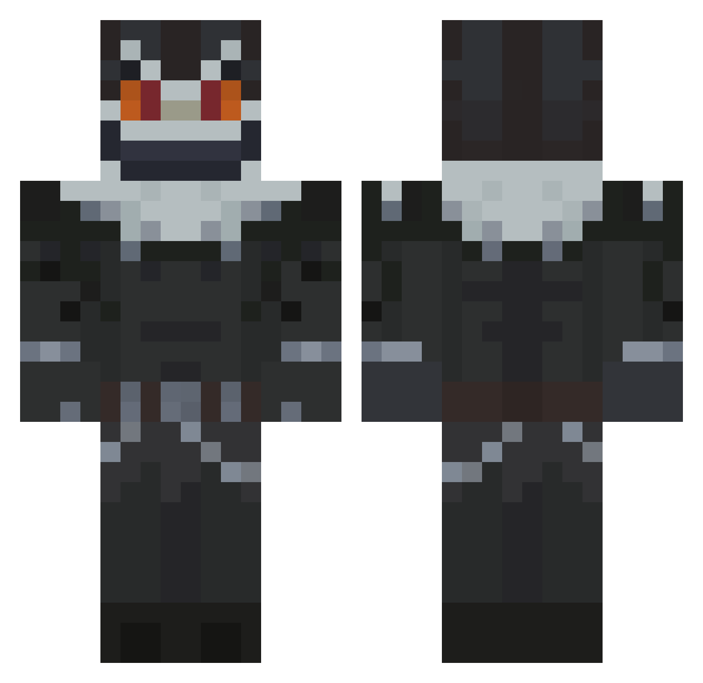BIGBALLERBROOKE Minecraft skin, front and back view