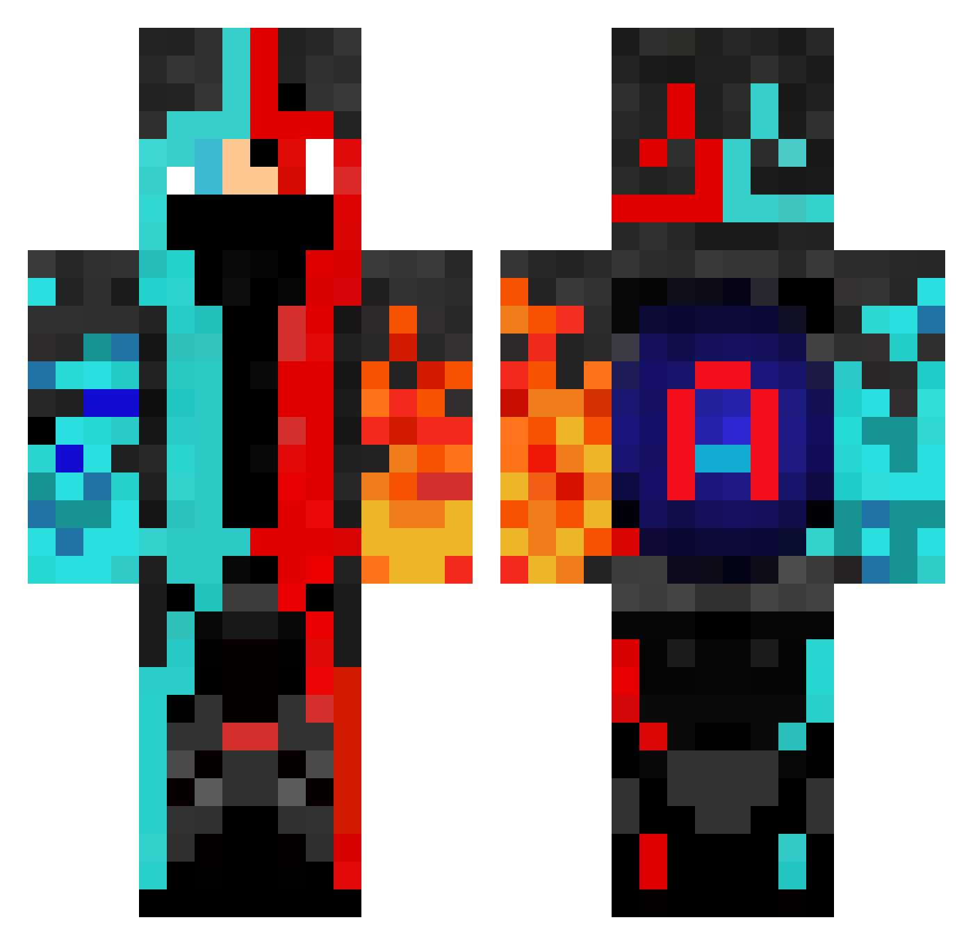TacoShawty Minecraft skin, front and back view