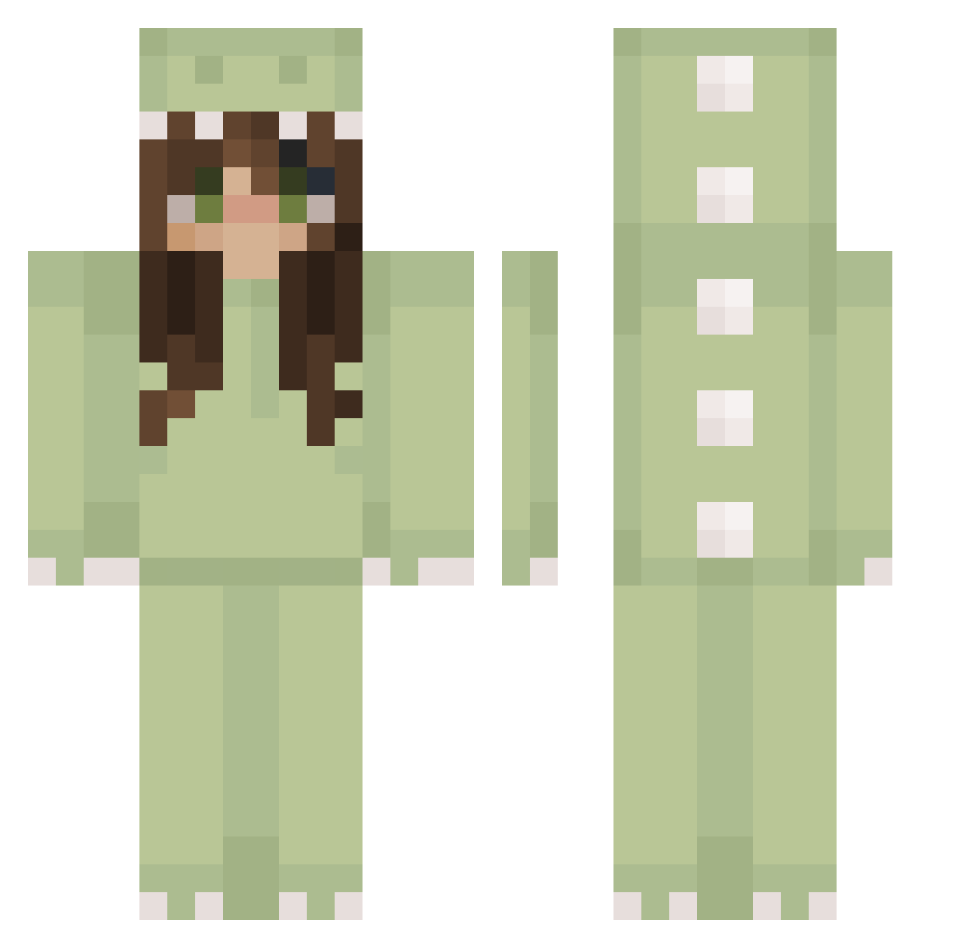 Lovebird2020 Minecraft skin, front and back view