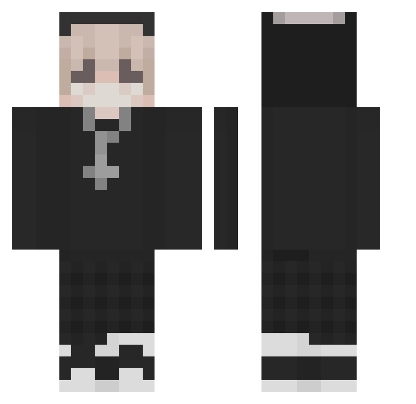 WhatANameBruh Minecraft skin, front and back view