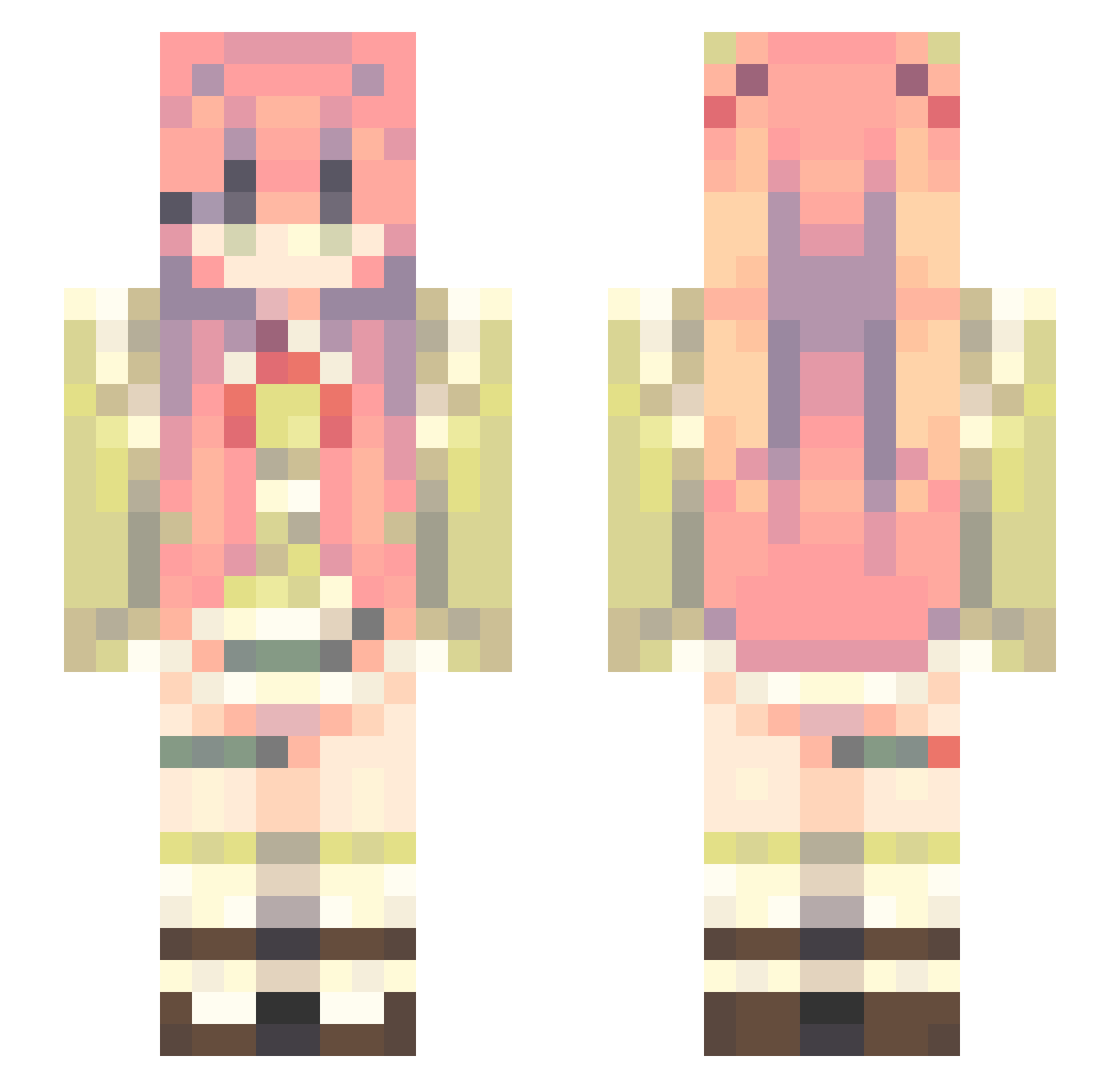 UnaTizia_Lol Minecraft skin, front and back view
