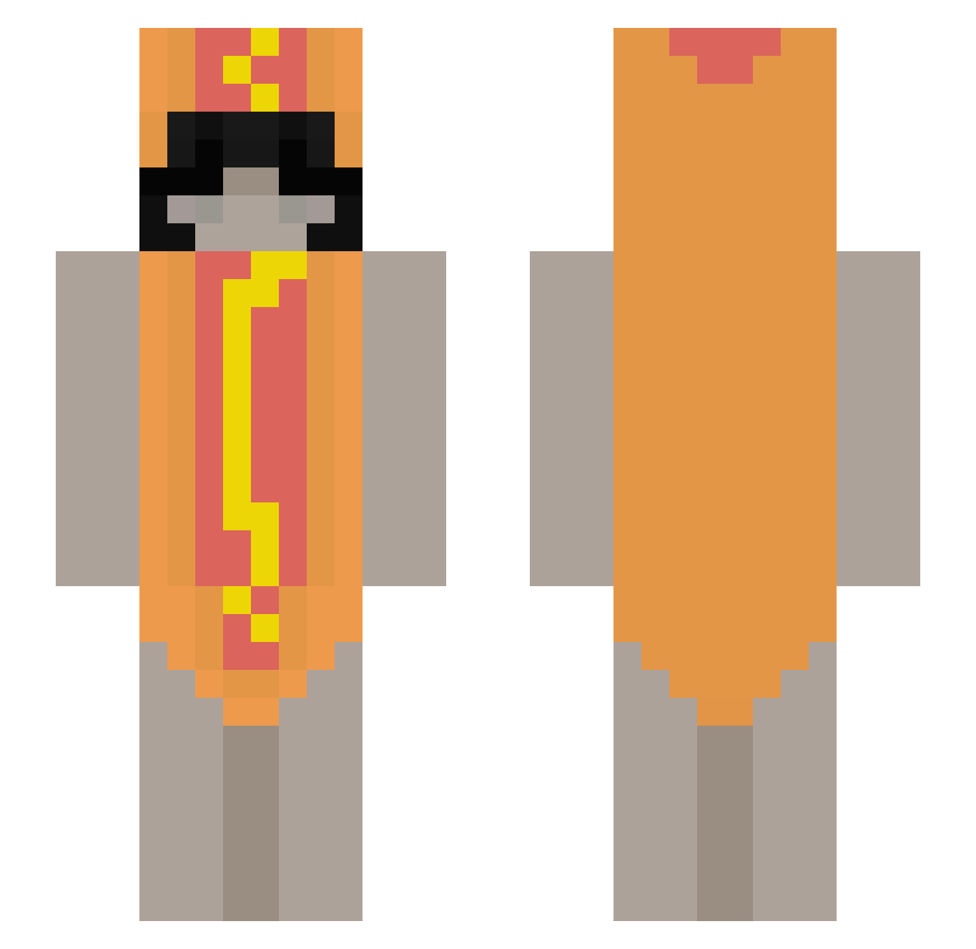 sydisgod Minecraft skin, front and back view