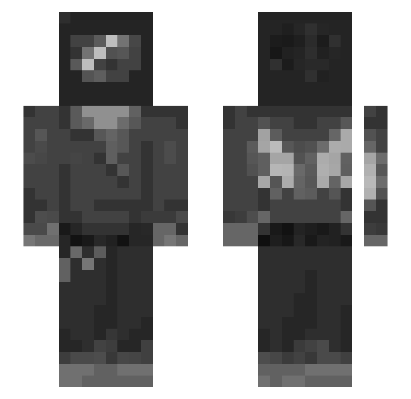 Microwave_The1st Minecraft skin, front and back view