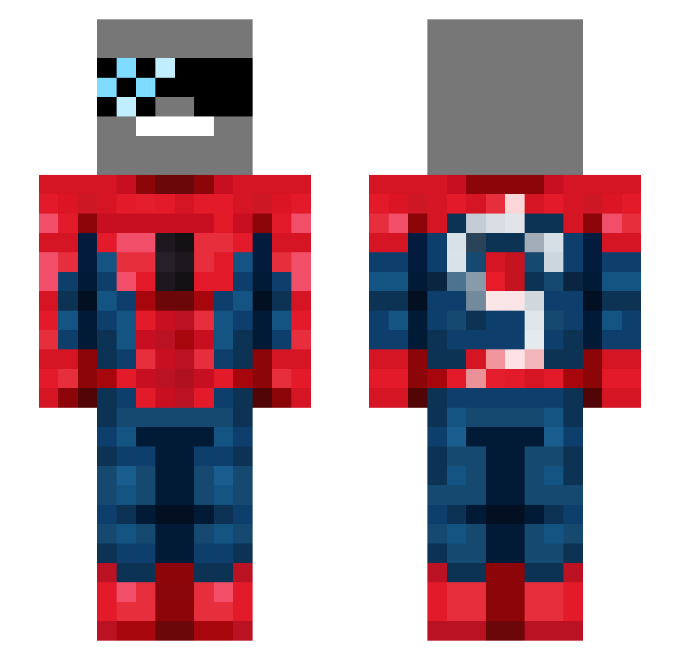 Pupsik2022 Minecraft skin, front and back view