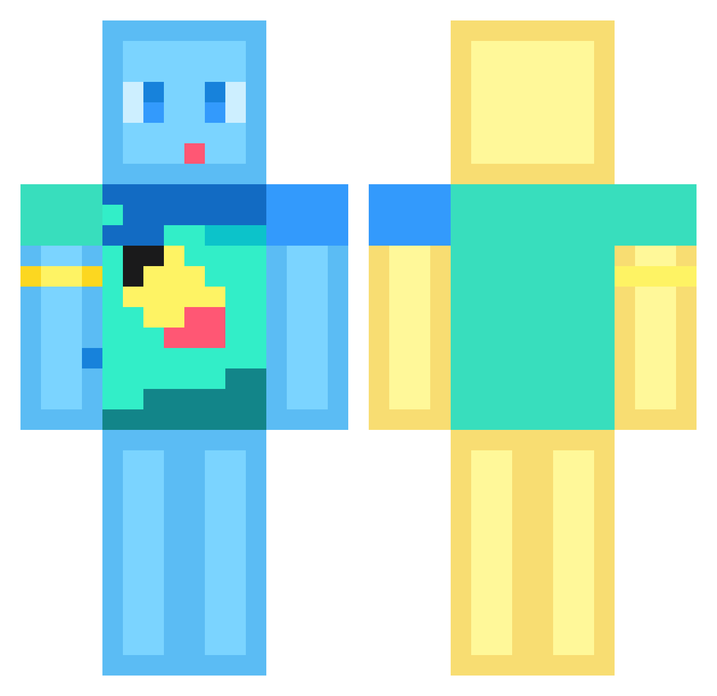 Galaxykid35 Minecraft skin, front and back view