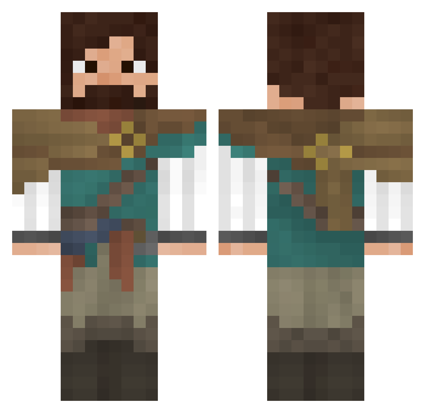 Ace_Ape Minecraft skin, front and back view