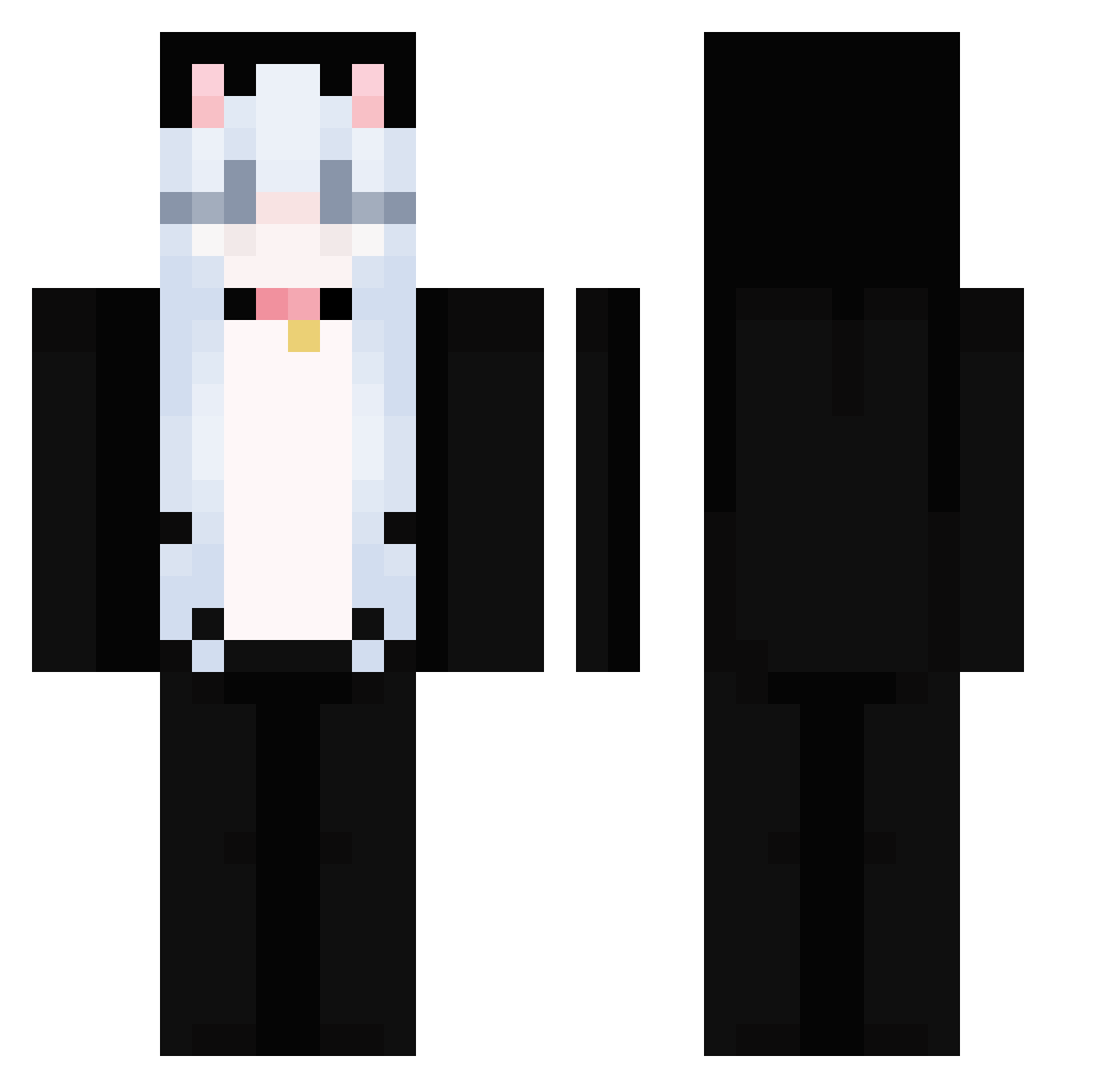Yumeomeoz Minecraft skin, front and back view