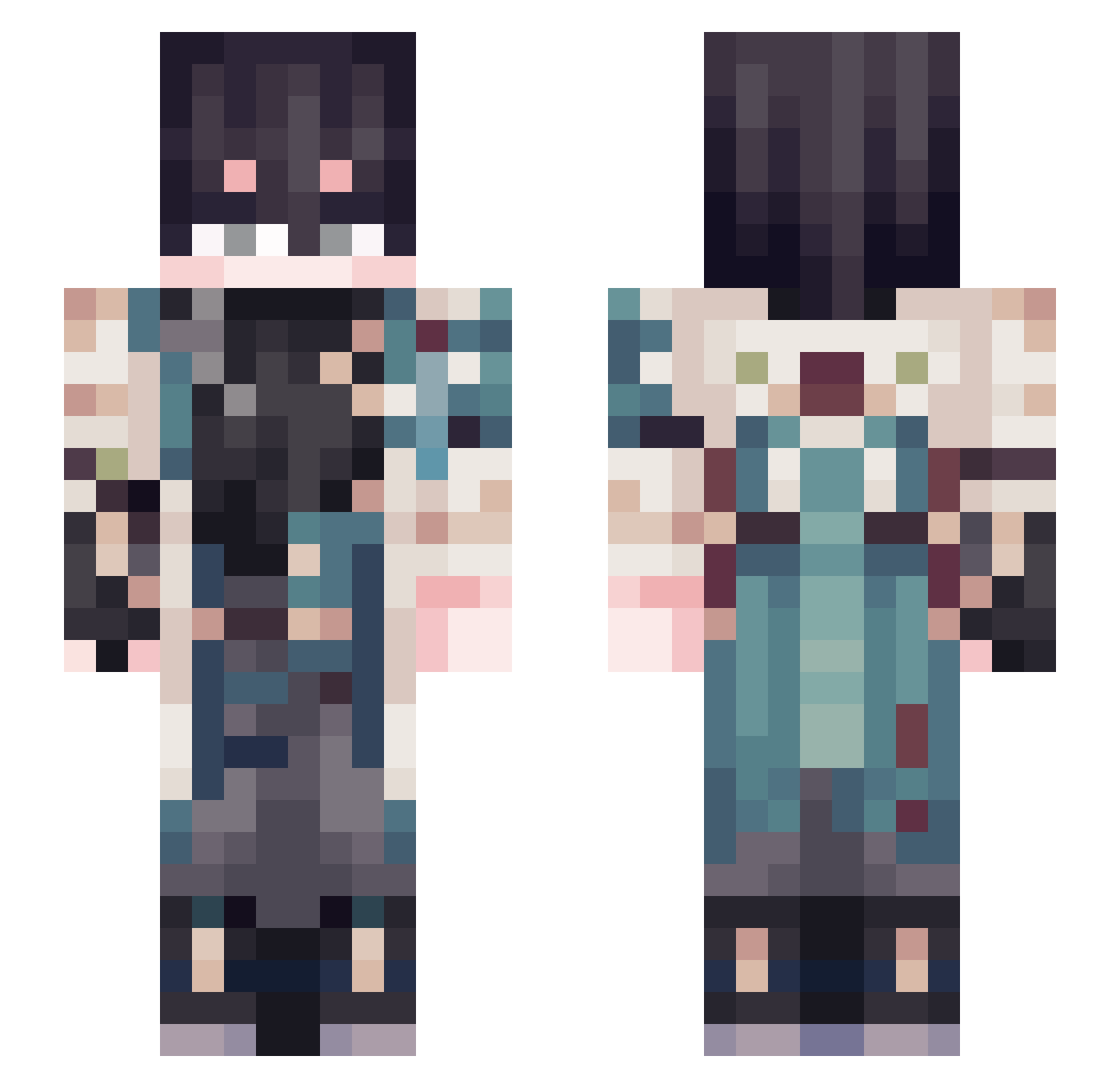 Scarlet12_ Minecraft skin, front and back view