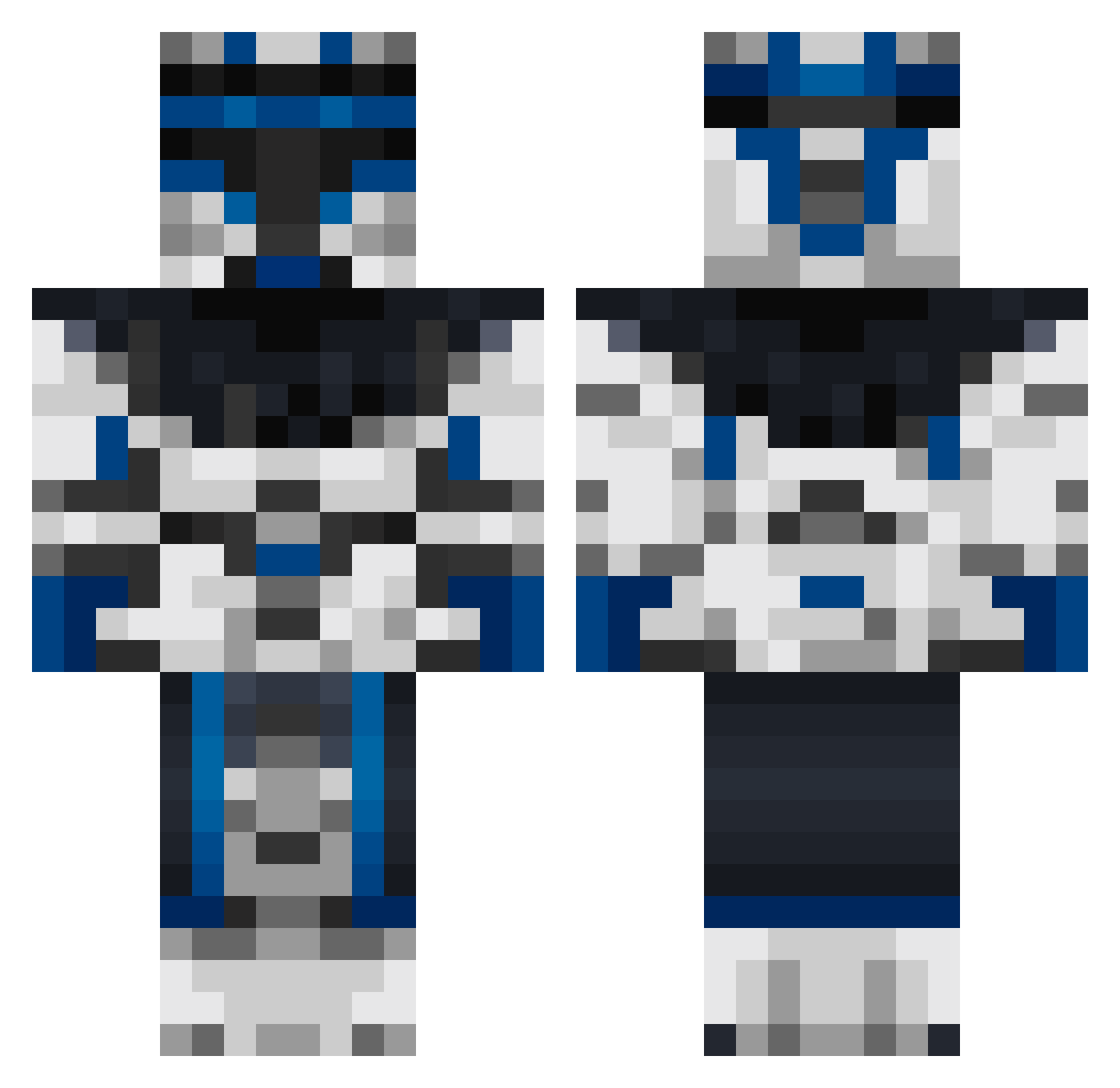 Jedimasterjames Minecraft skin, front and back view