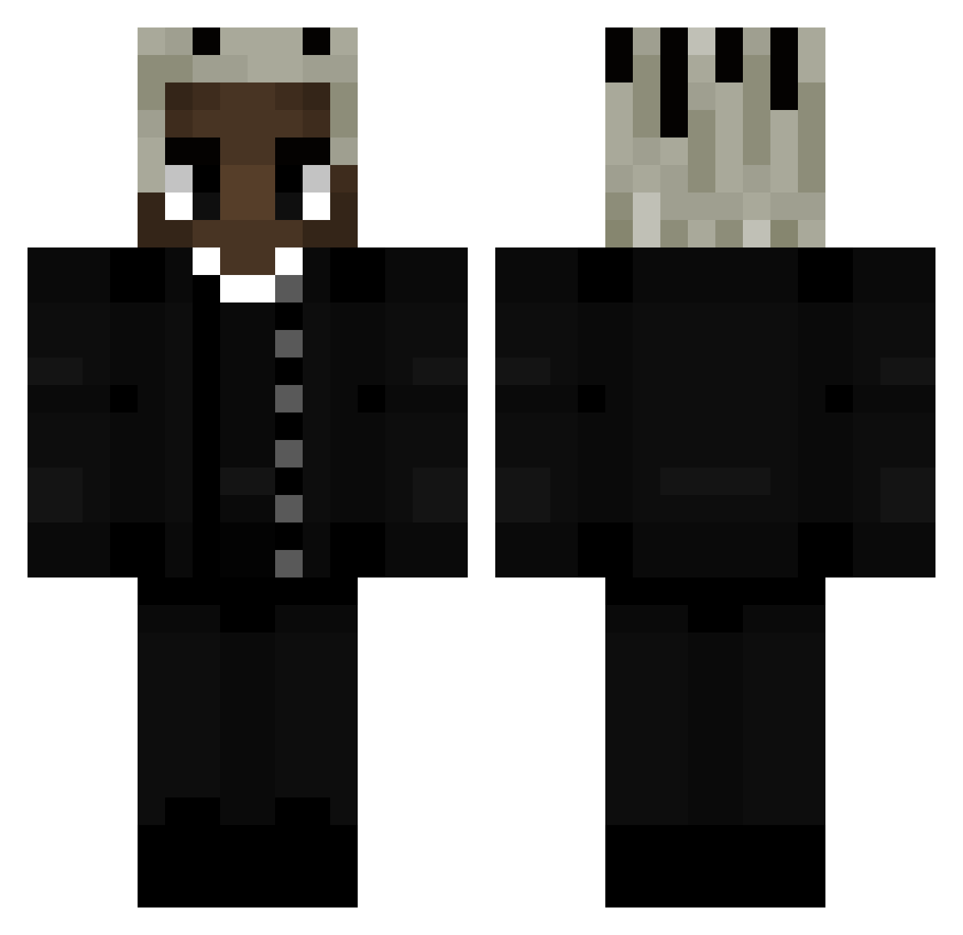 ShniLover Minecraft skin, front and back view