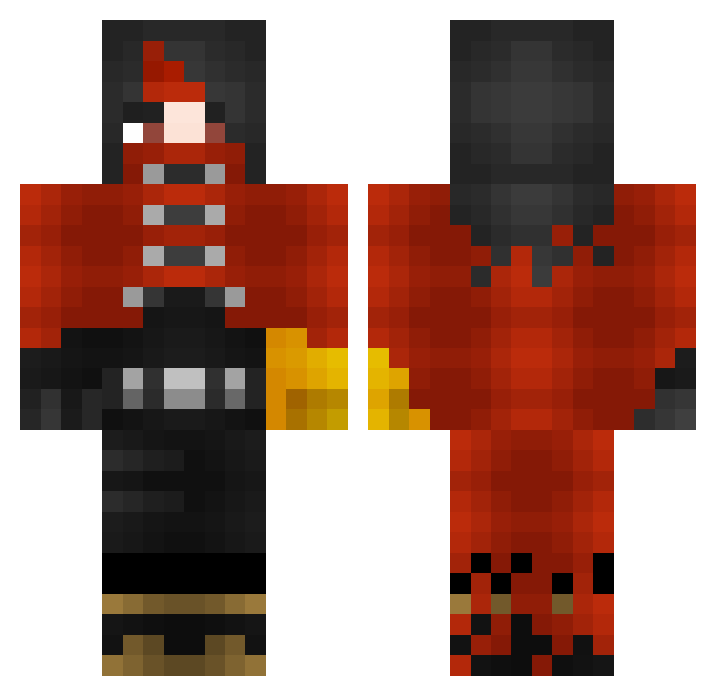 ShunAsanaga Minecraft skin, front and back view
