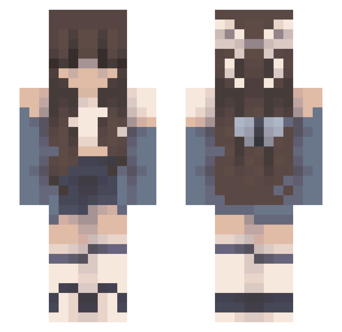 time__lapse Minecraft skin, front and back view