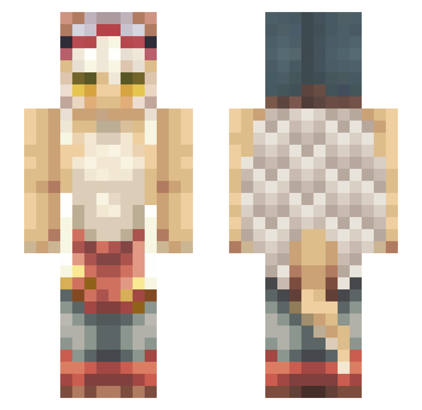 Night_Puro Minecraft skin, front and back view