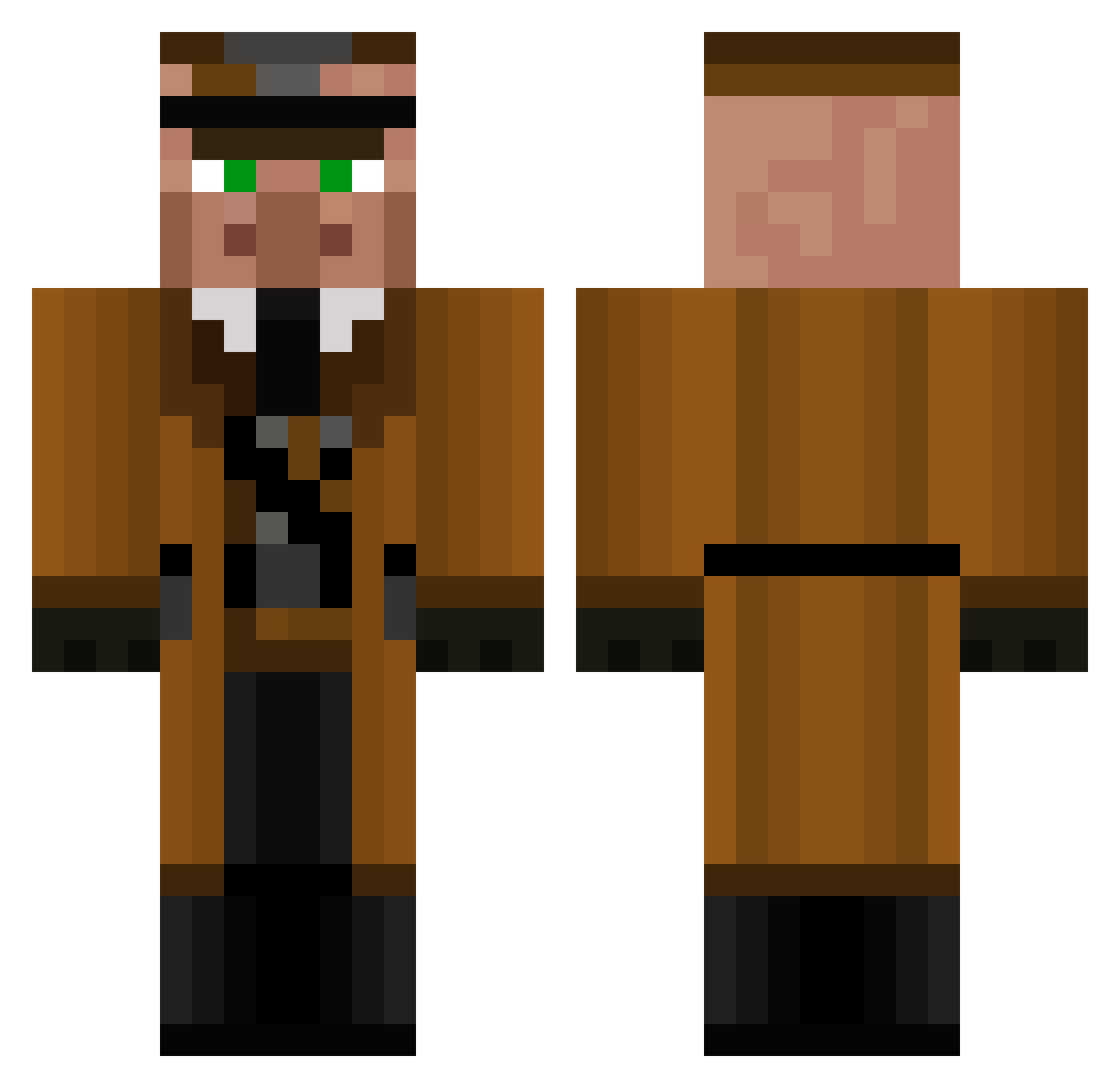 JewishSlinkyUser Minecraft skin, front and back view