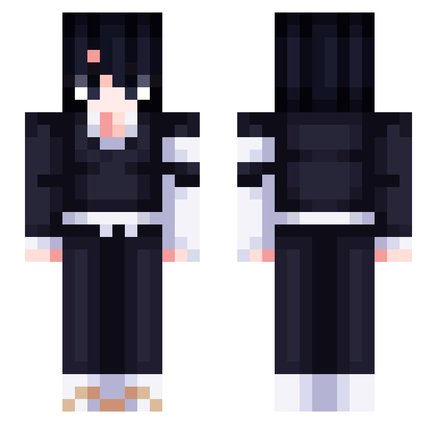 Somnolescent Minecraft skin, front and back view