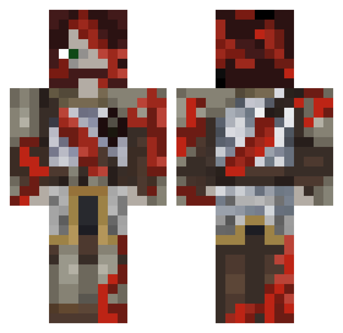 Tonies711 Minecraft skin, front and back view