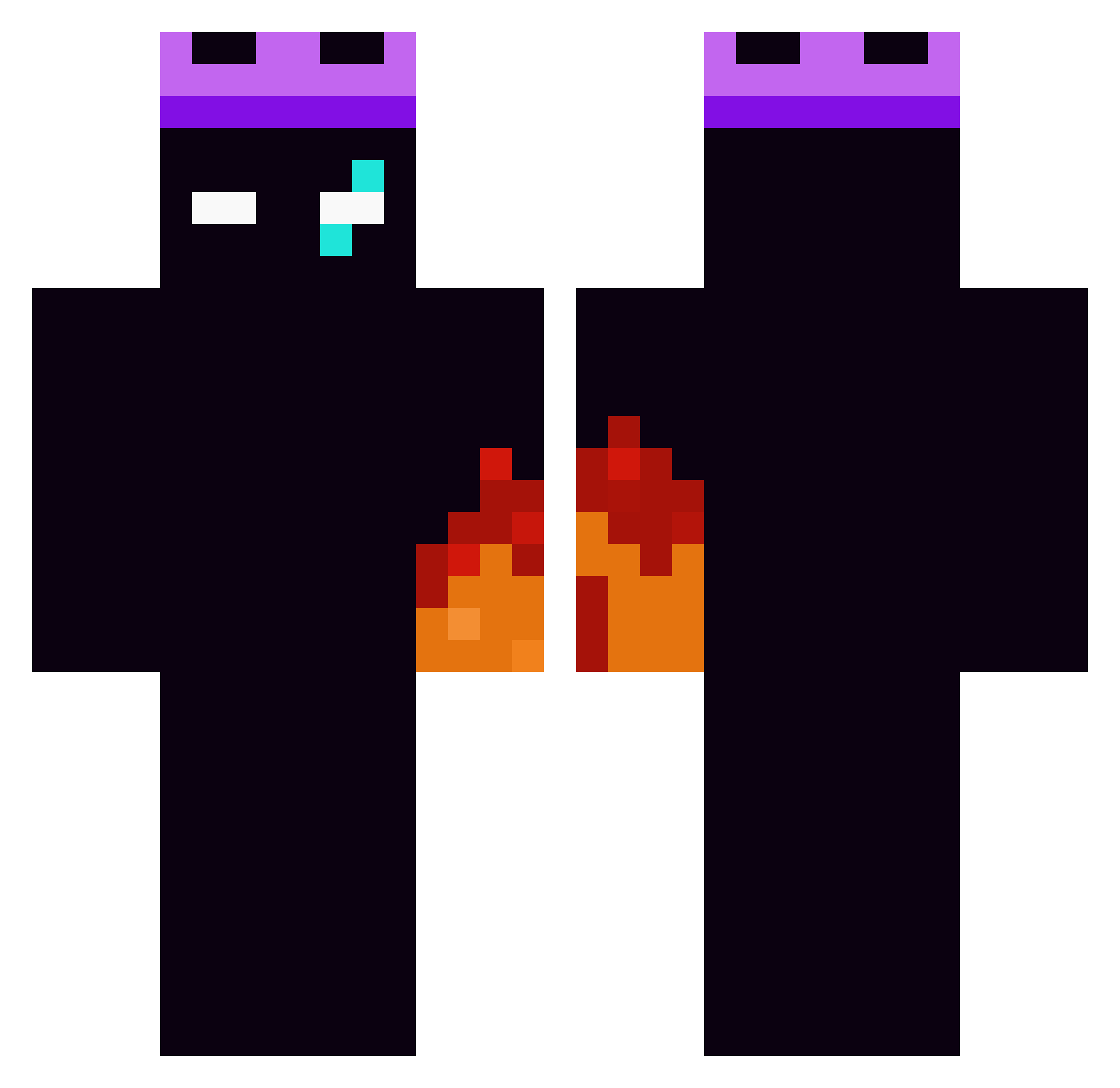 YvesIsHere Minecraft skin, front and back view