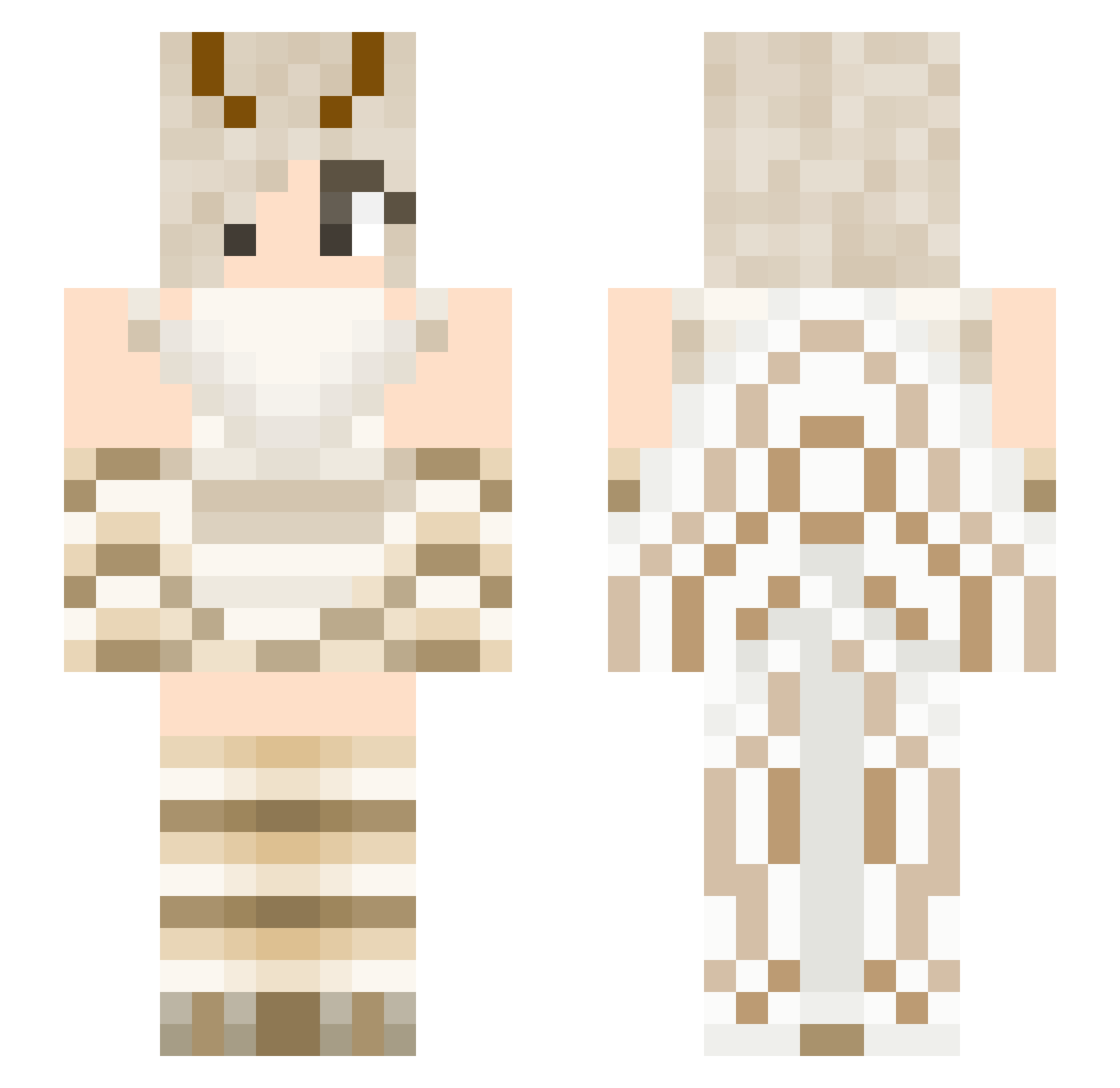 azulacs Minecraft skin, front and back view