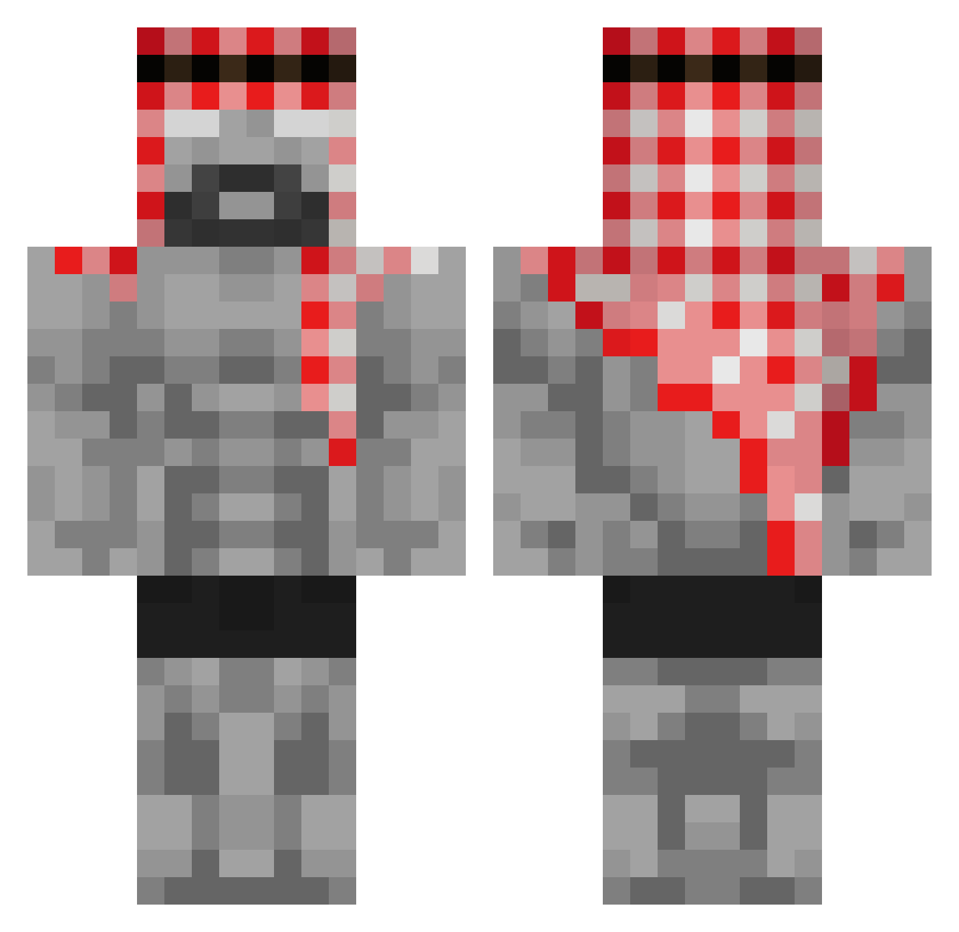 FintanFire Minecraft skin, front and back view