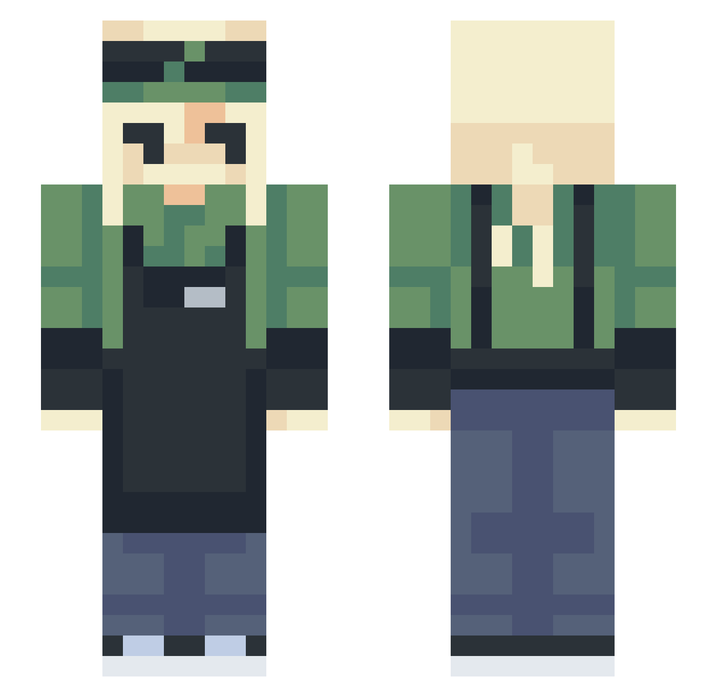 PunnyKara Minecraft skin, front and back view