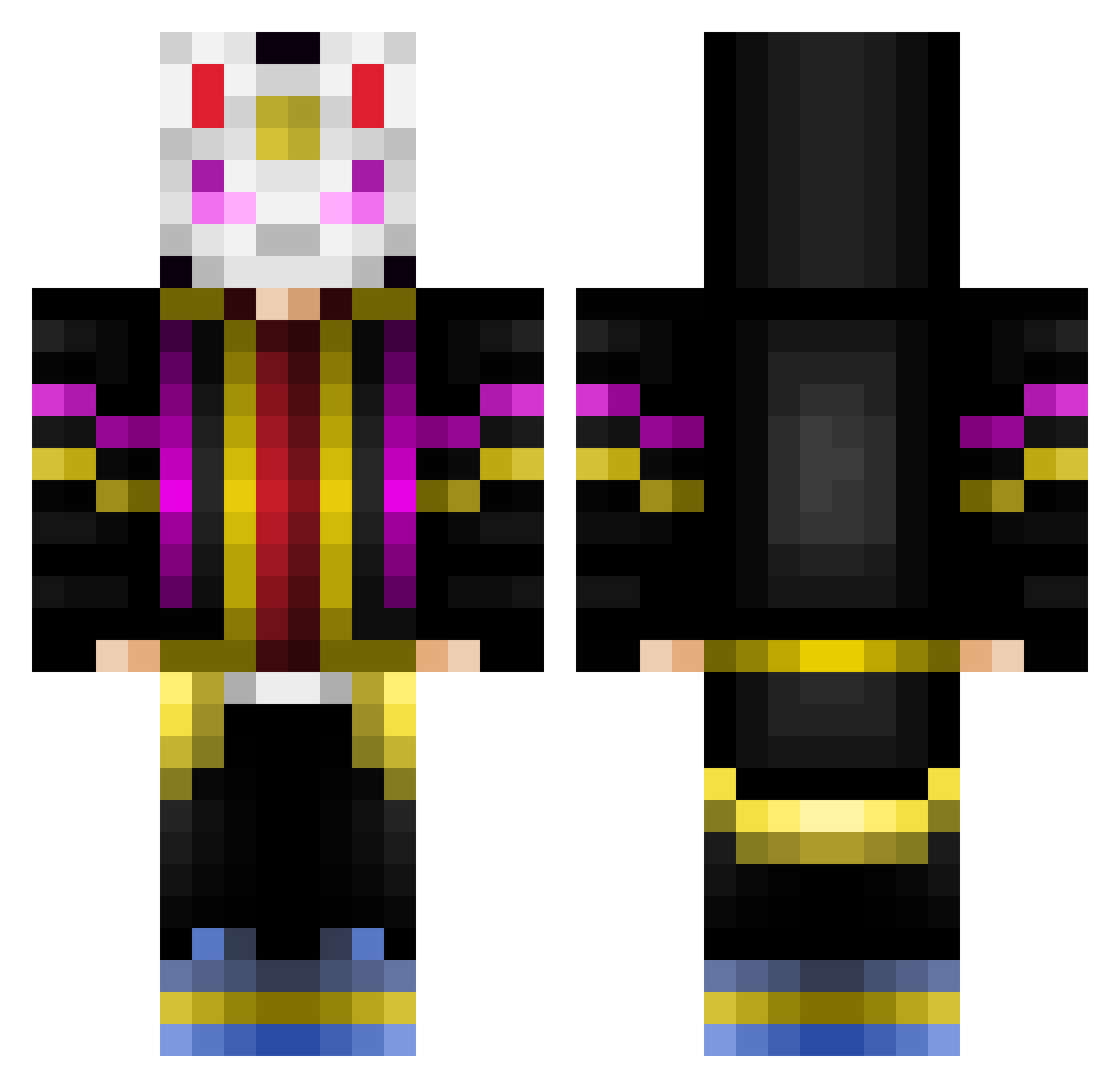 AAronlol Minecraft skin, front and back view