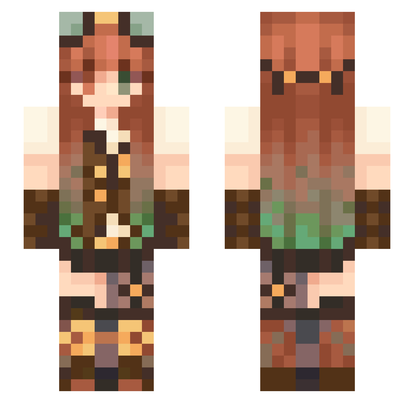 Lactatoska Minecraft skin, front and back view