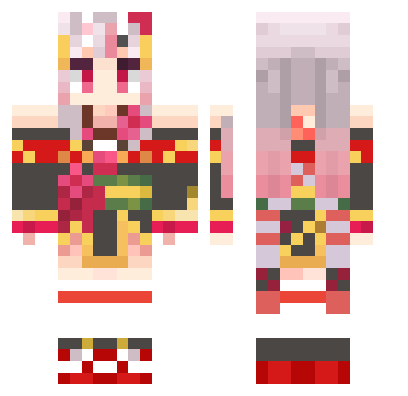 stevegaimasu Minecraft skin, front and back view