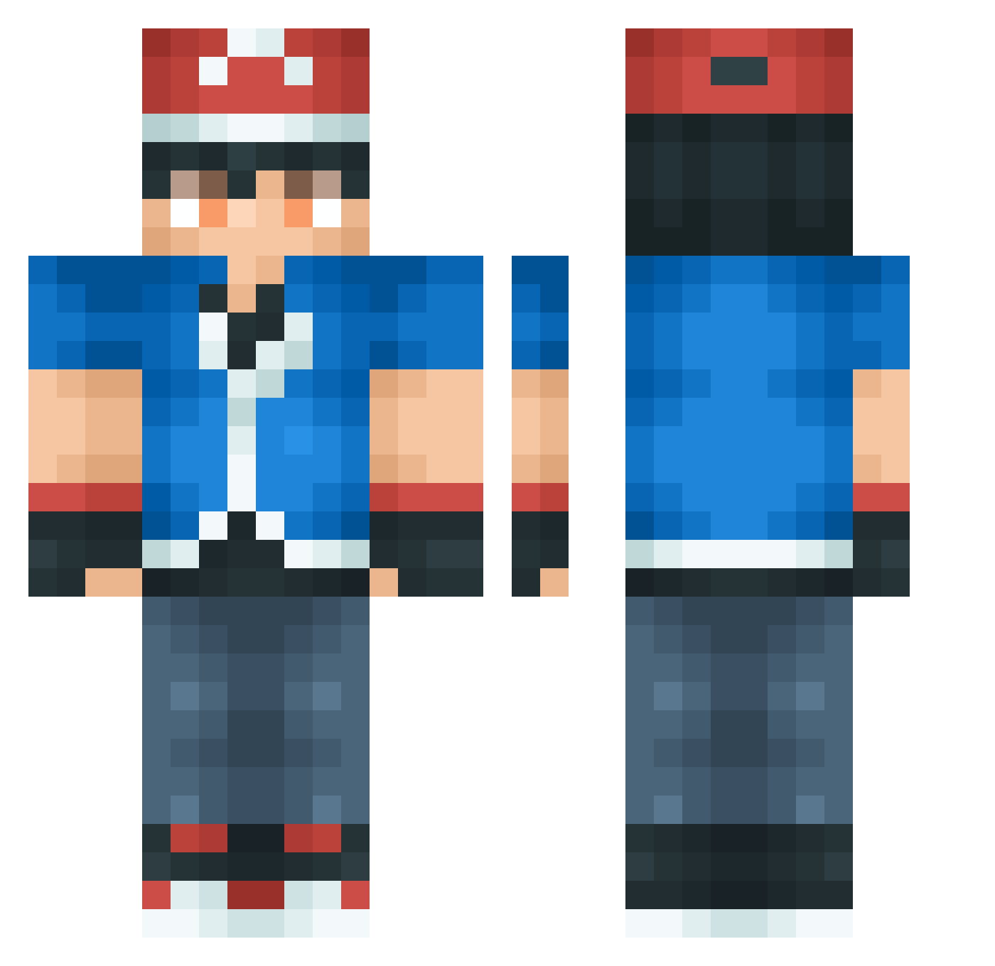 Ryujin14 Minecraft skin, front and back view
