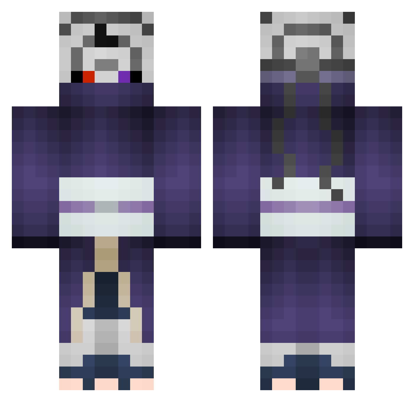 BL1ghtt Minecraft skin, front and back view