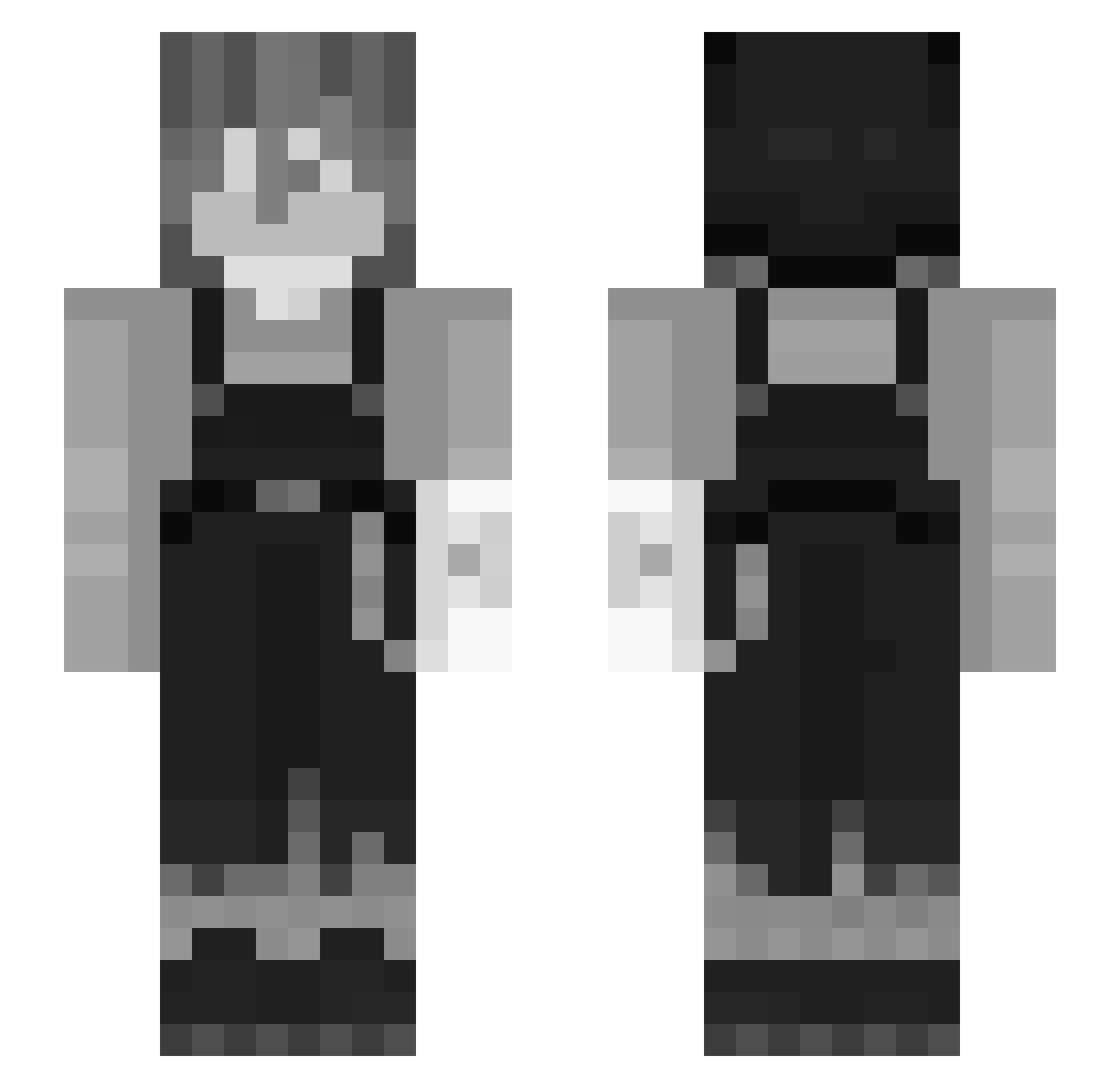 pRaiZq Minecraft skin, front and back view