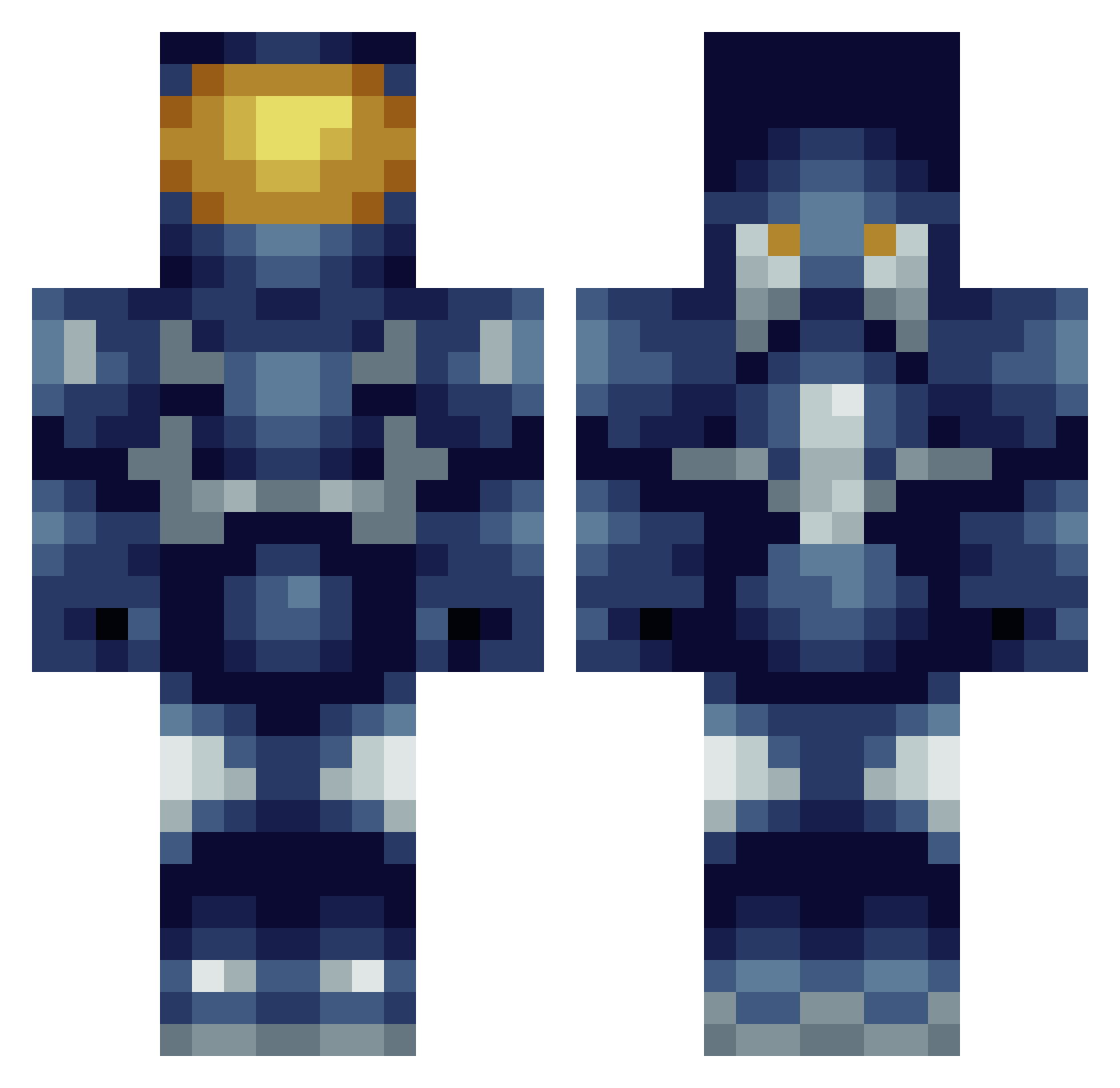 Mavid6 Minecraft skin, front and back view