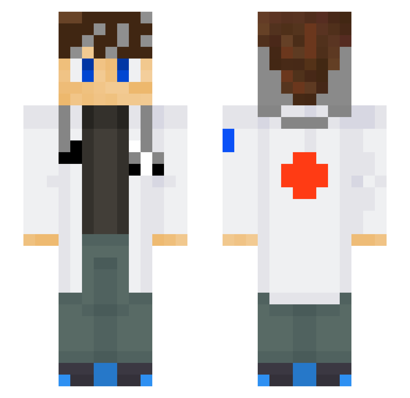 Fritzou Minecraft skin, front and back view
