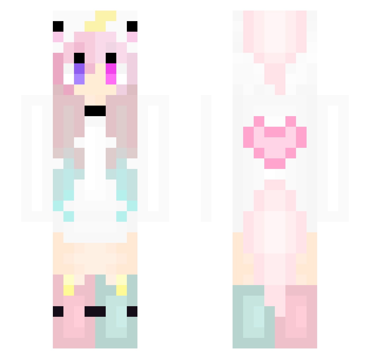 Itz_Krissi Minecraft skin, front and back view