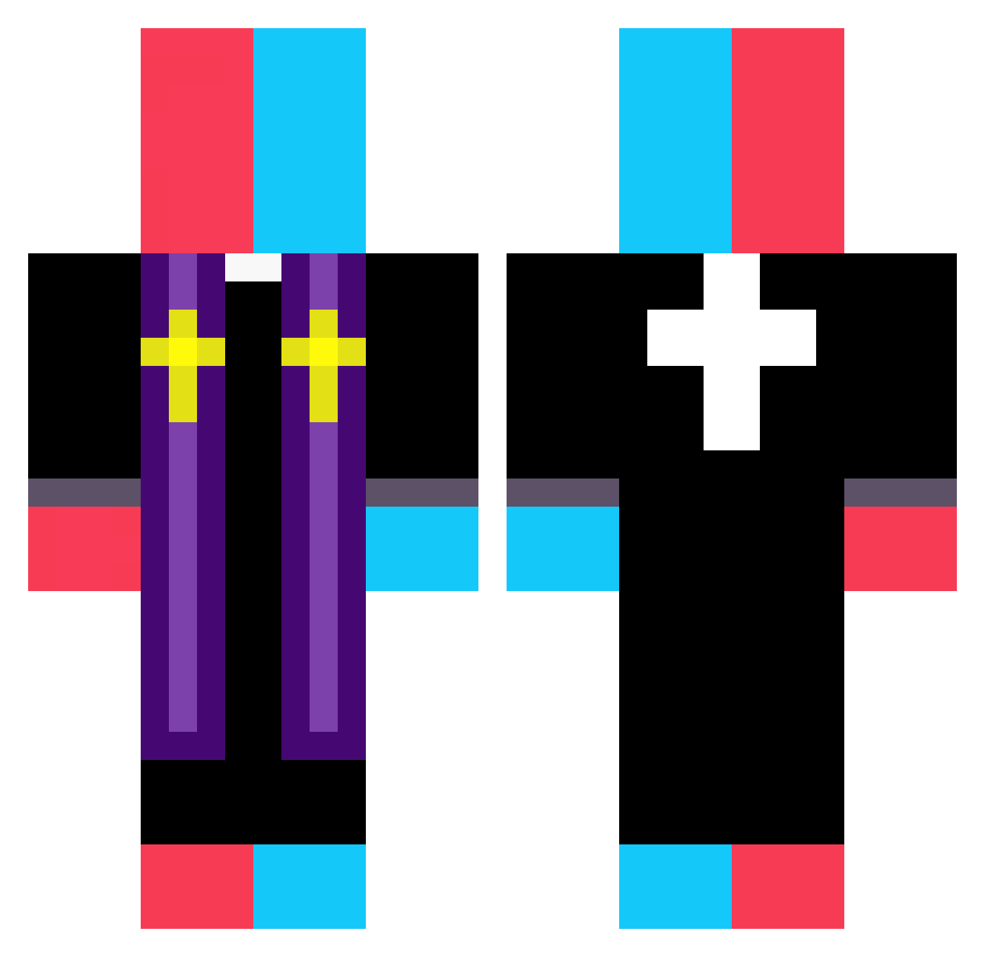ShishFox_ Minecraft skin, front and back view