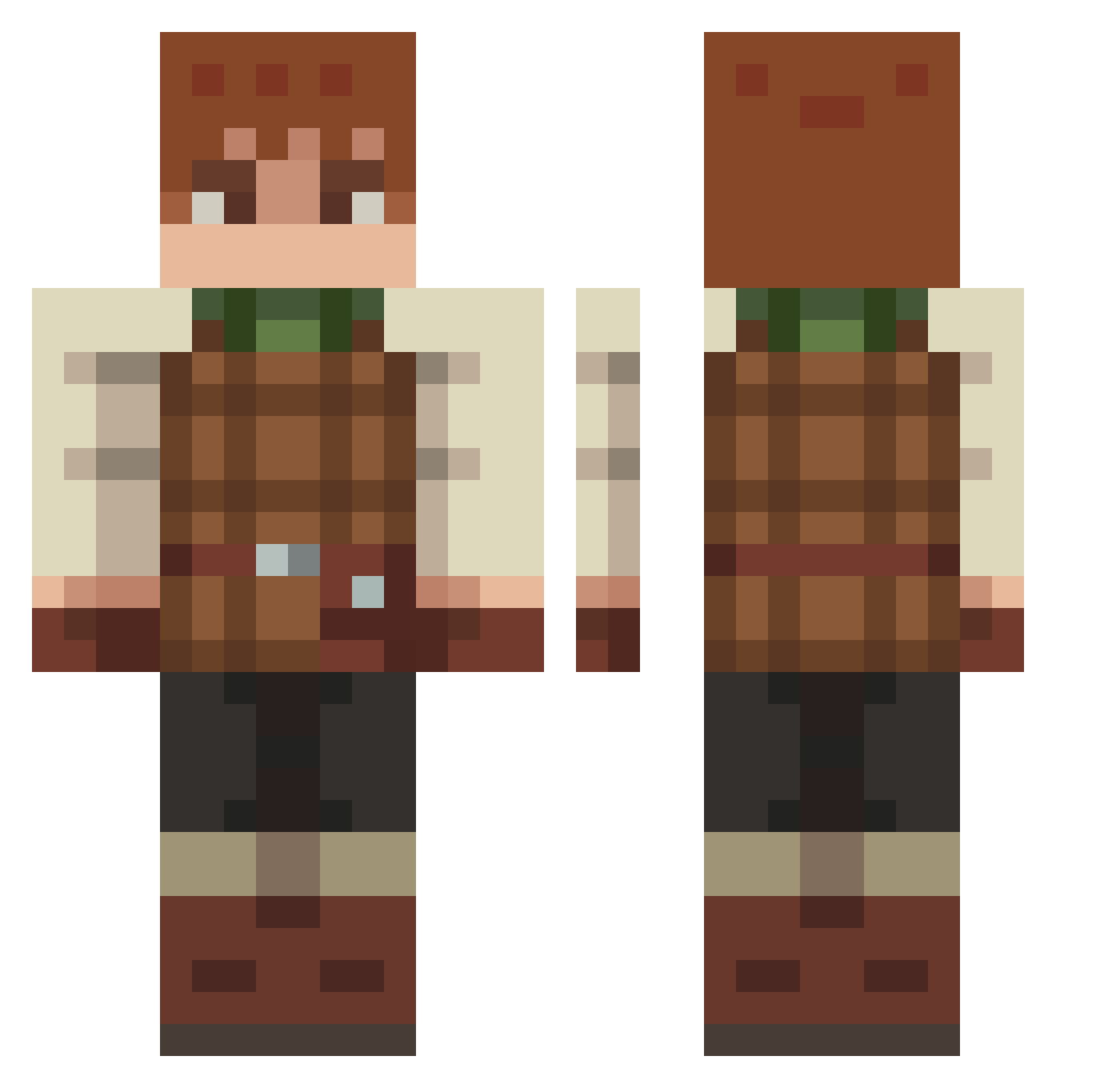 Theo306 Minecraft skin, front and back view