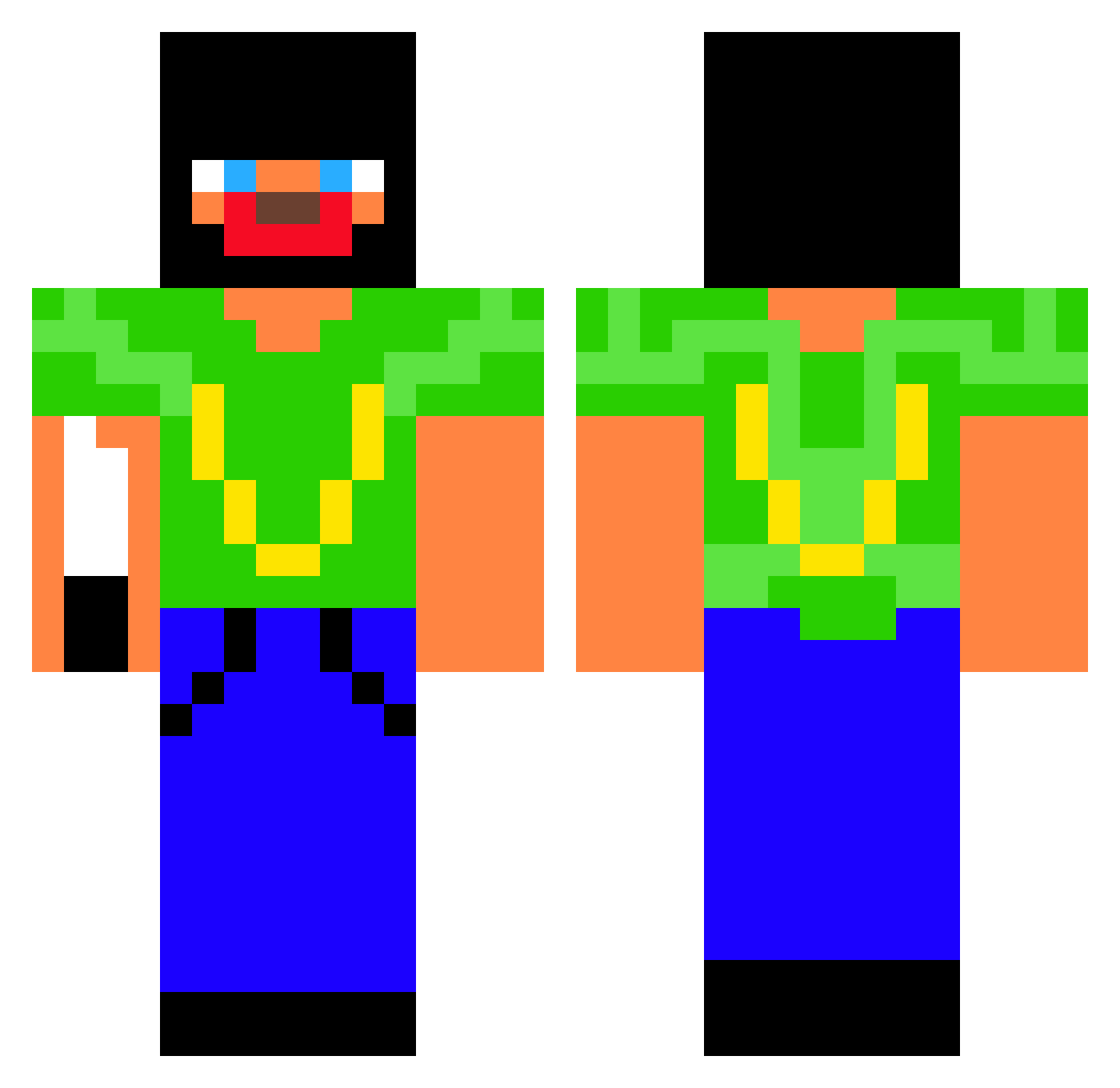 vasokok Minecraft skin, front and back view