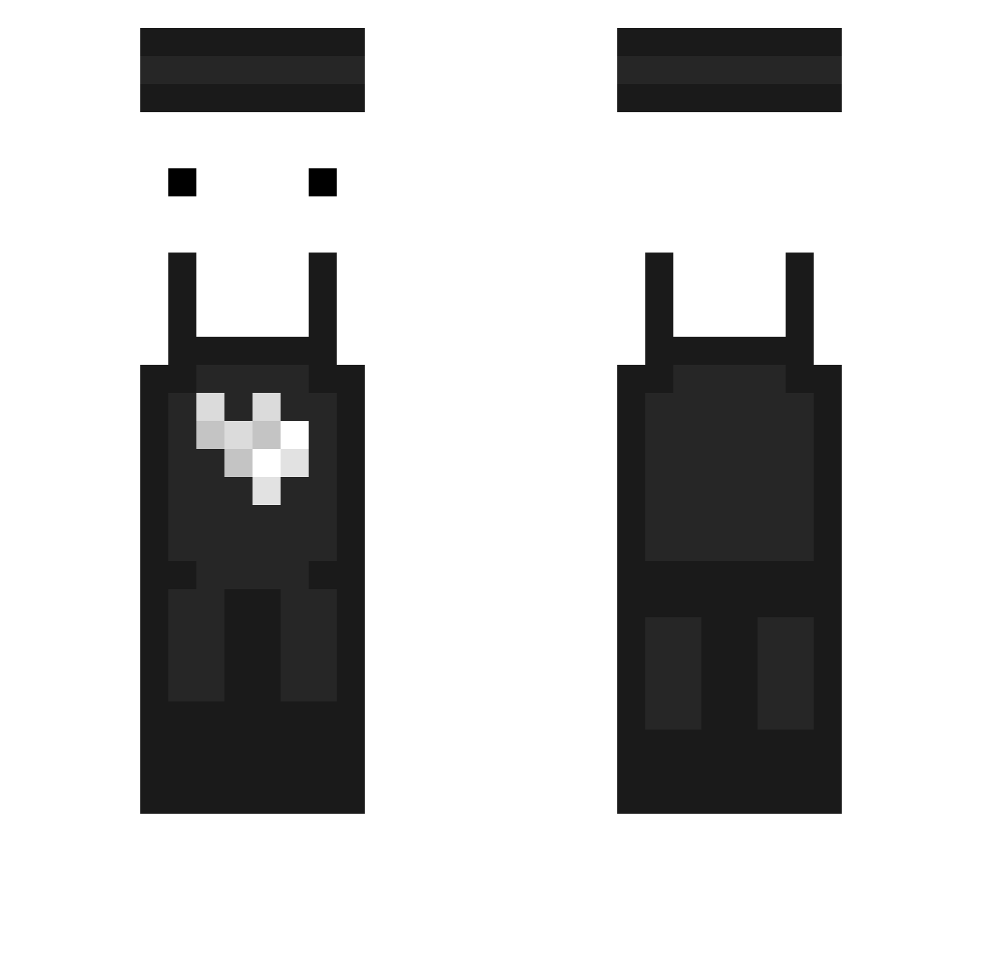 Vigintillion Minecraft skin, front and back view