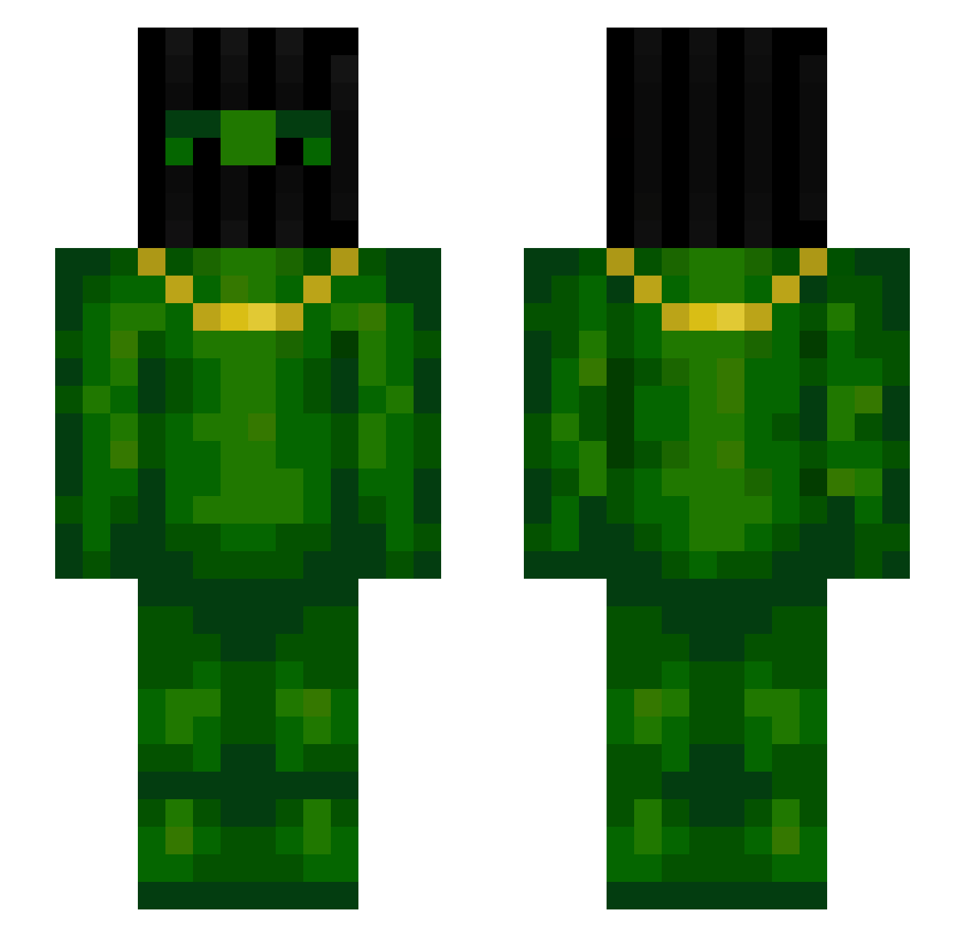 LargePickles Minecraft skin, front and back view