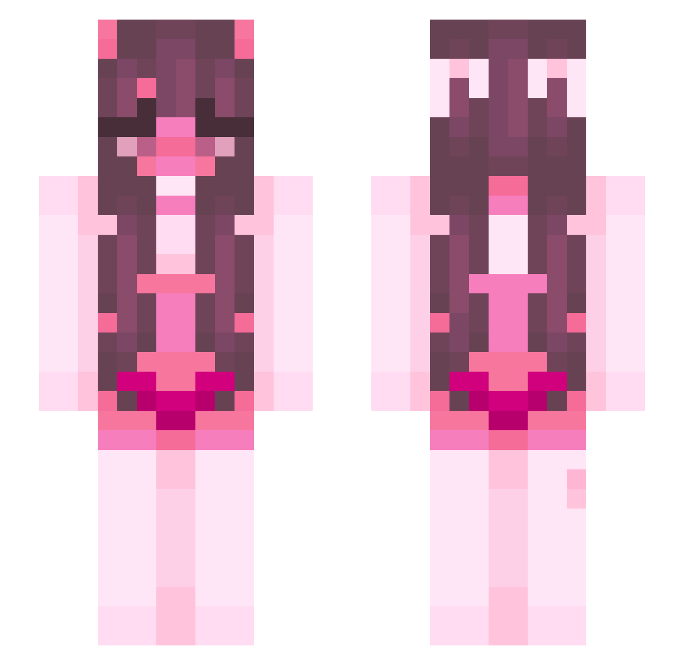 kixw Minecraft skin, front and back view