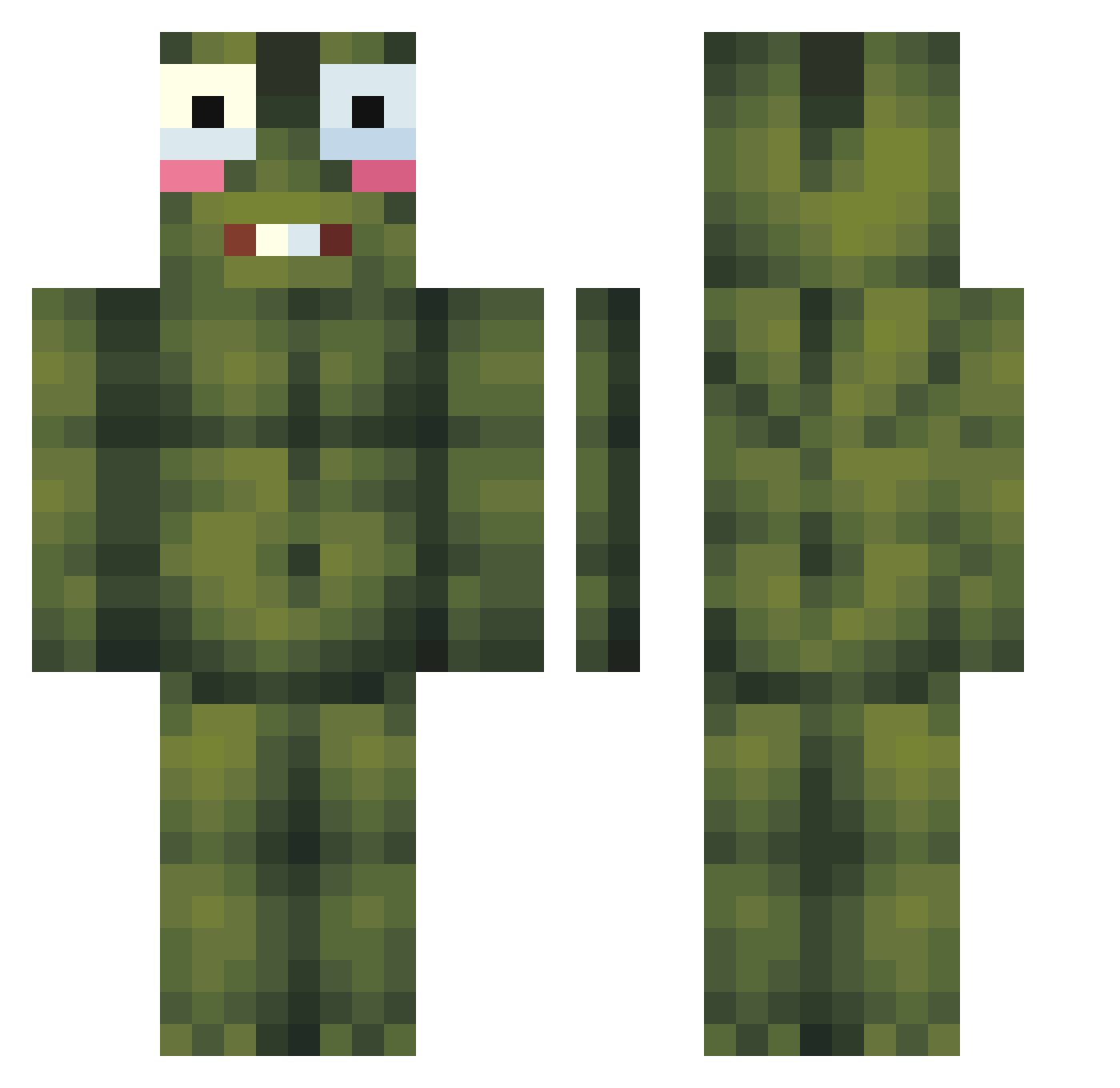 Sweetbunny334 Minecraft skin, front and back view
