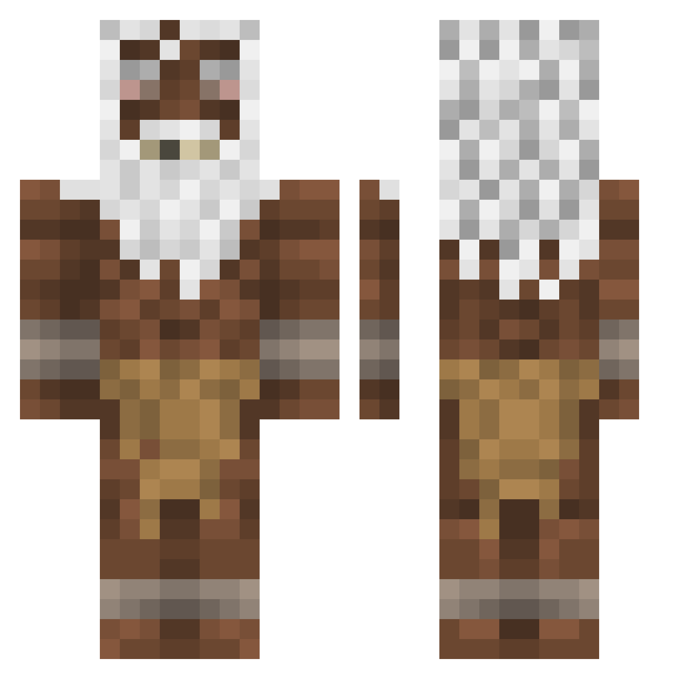 KonMan209 Minecraft skin, front and back view