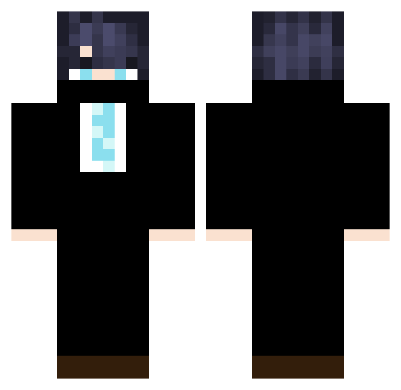 Ash_Miguel Minecraft skin, front and back view