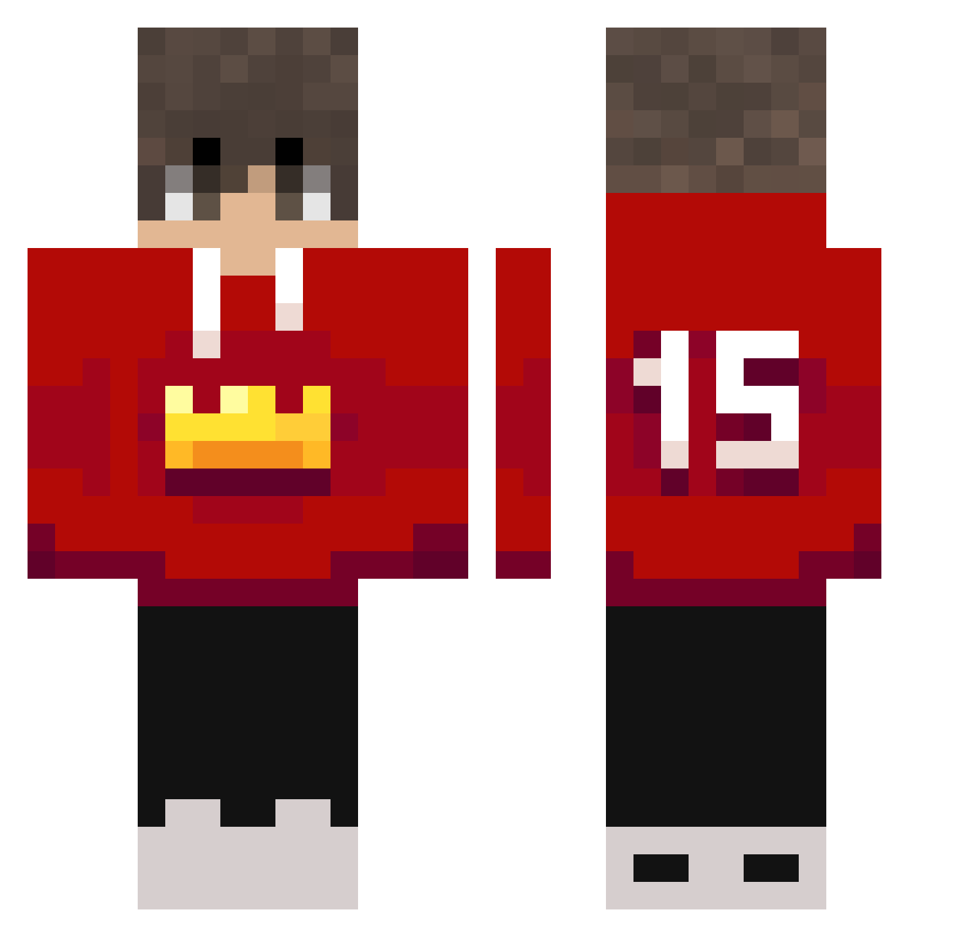 Radziolek Minecraft skin, front and back view