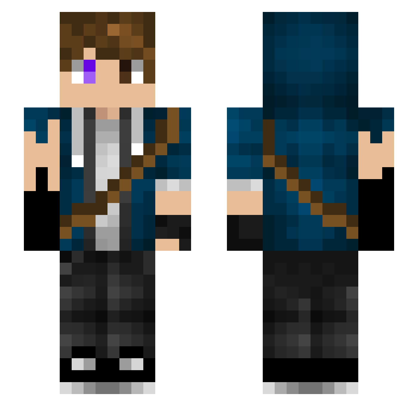 Littlefetch Minecraft skin, front and back view